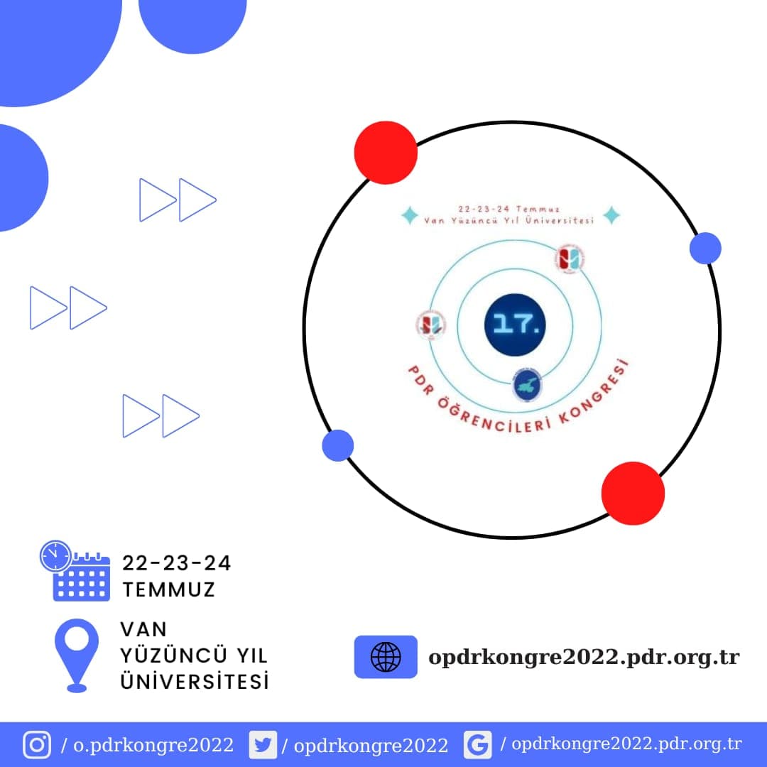 Türkiye'nin dört bir yanından gelecek değerli hocalarımızın, alan uzmanlarımızın ve öğrencilerimizin katılımı ile gerçekleştireceğimiz 17. Ulusal PDR Öğrencileri Kongremiz'e kayıtlarınızı sitemiz üzerinden gerçekleştirebilirsiniz!