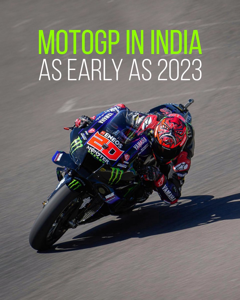 evoIndia's tweet photo. #MotoGP is making plans to come to India 🤩

MotoGP might be coming to India very soon! The race will be held at the #BuddhInternationalCircuit, and will be going to the #FIM for an official homologation. MotoGP could come to India as soon as next year! https://t.co/cya7nuNFfK