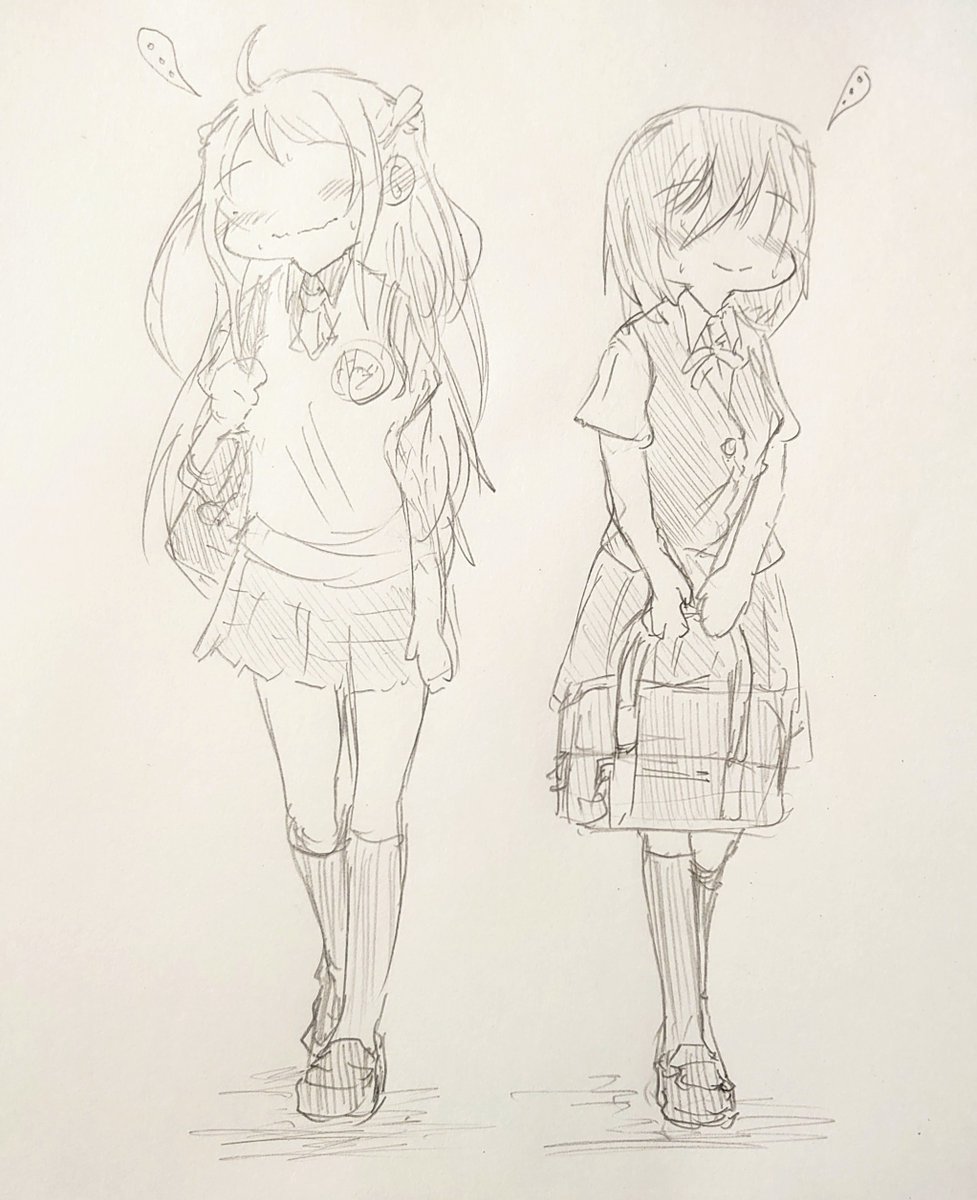 「ランしお。
←付き合ってない    付き合ってる→ 」|しげお爺(97)のイラスト