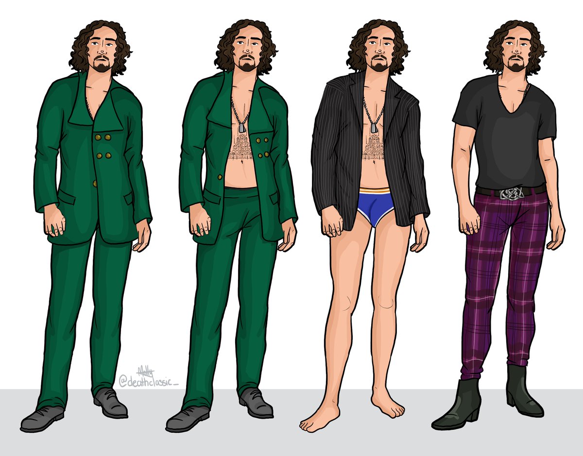 I drew every Klaus Hargreeves outfit from season 3

#TheUmbrellaAcademy3 <a href="/UmbrellaAcad/">Umbrella Academy</a>