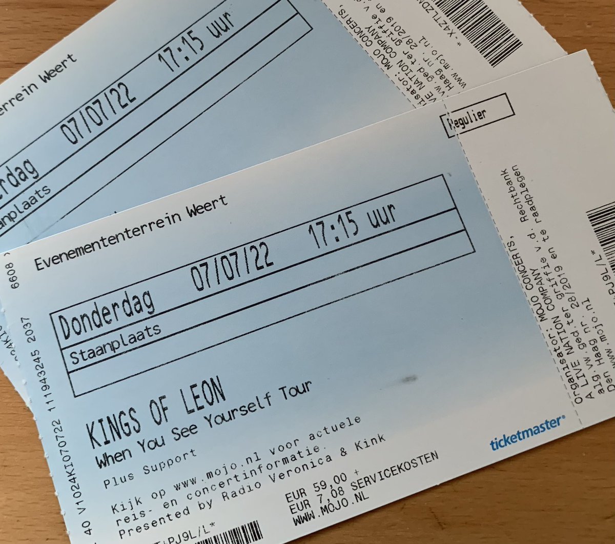 Te koop: Twee tickets voor Kings of Leon concert op 7 juli as.op het Evenemententerrein Weert.

Interesse? Stuur een berichtje.