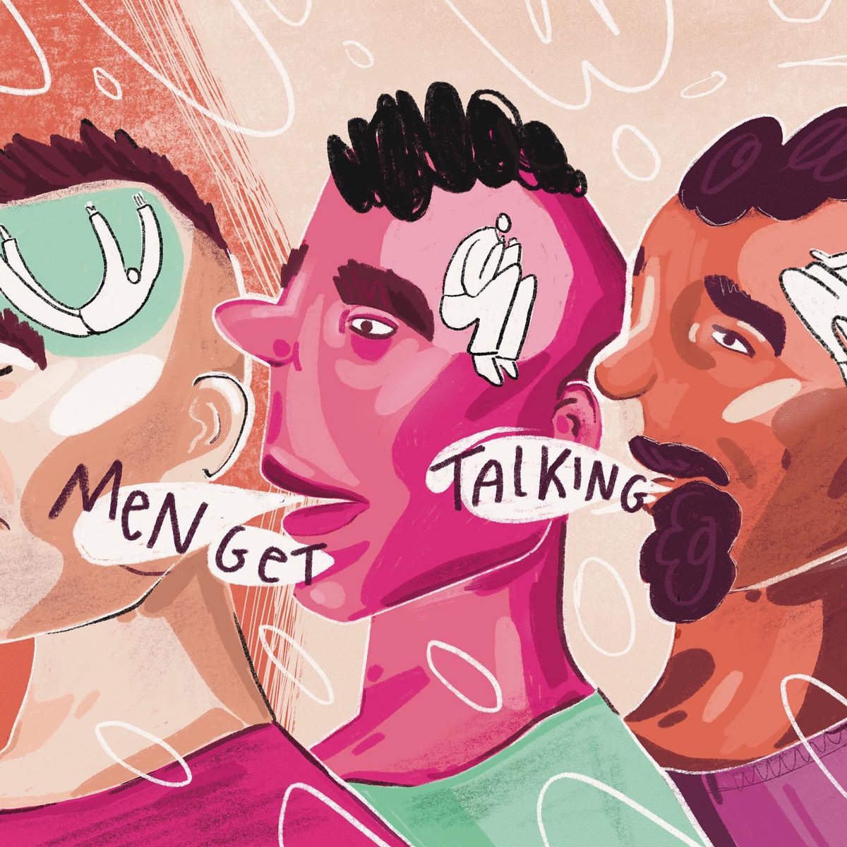 Jadeillustrates's tweet photo. Some illustrations from my recent project about normalising what should already be the norm 🙌  Let’s represent normal bodies, normalise men talking about emotion and embrace our failures ✨ https://t.co/lzxc5lLn4W