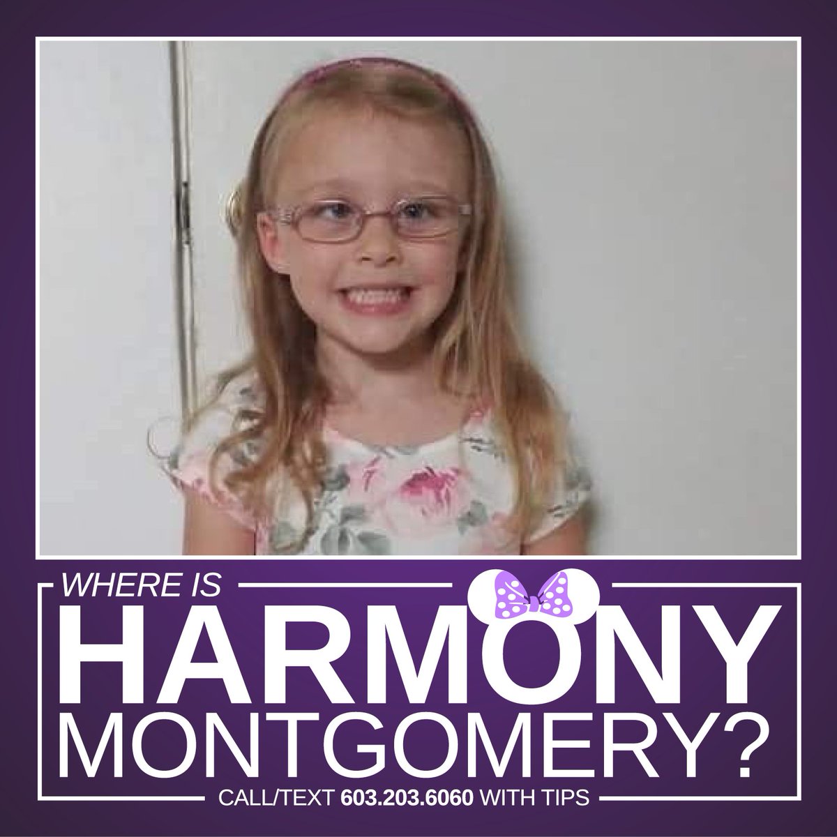 Hey, @NH_DOJ, it would be super cool if you make sure #MissingChild #HarmonyMontgomery does not become a cold case. 💜 #JohnFormella #ChrisSununu #AdamMontgomery #NewHampshire #NewEngland #Patriots #RedSox #Celtics #Maine #Massachusetts #MLB #NFL #Manchester #Boston #Election2022