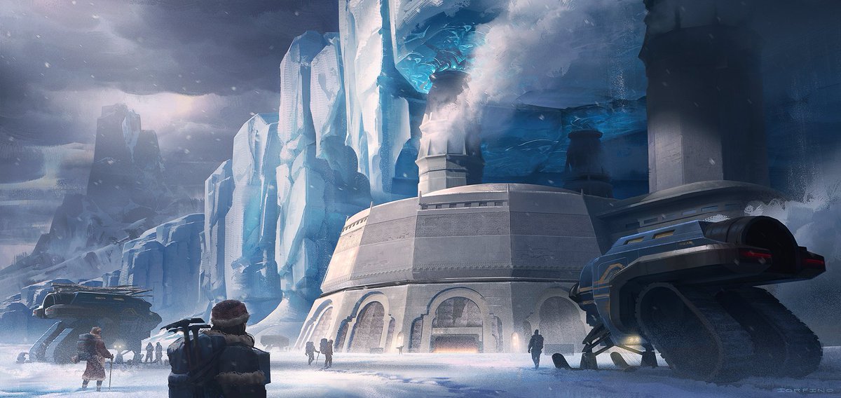 Some closeups from the lce Plains Outpost #conceptart