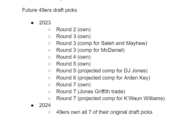 John Chapman on X: '49ers currently have 11 draft picks for 2023   / X