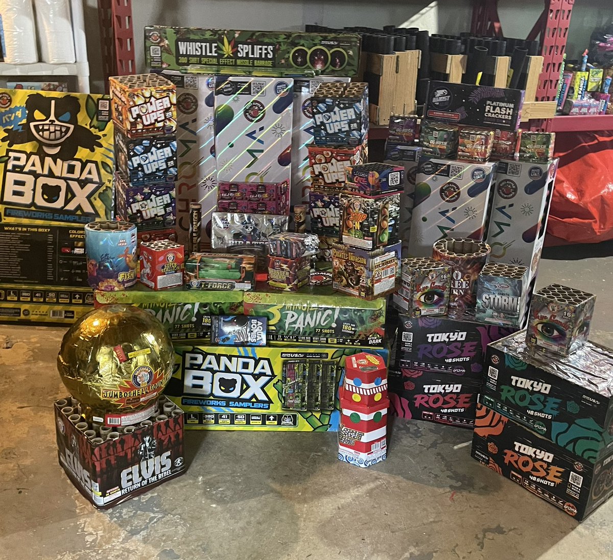 Got2BDesired's tweet photo. So excited for tomorrow! We’ve been lighting off for the last 2 days, but putting most of these together for a show ☺️

#redapplefireworks
#4thOfJuly https://t.co/2aTk6SoFK4