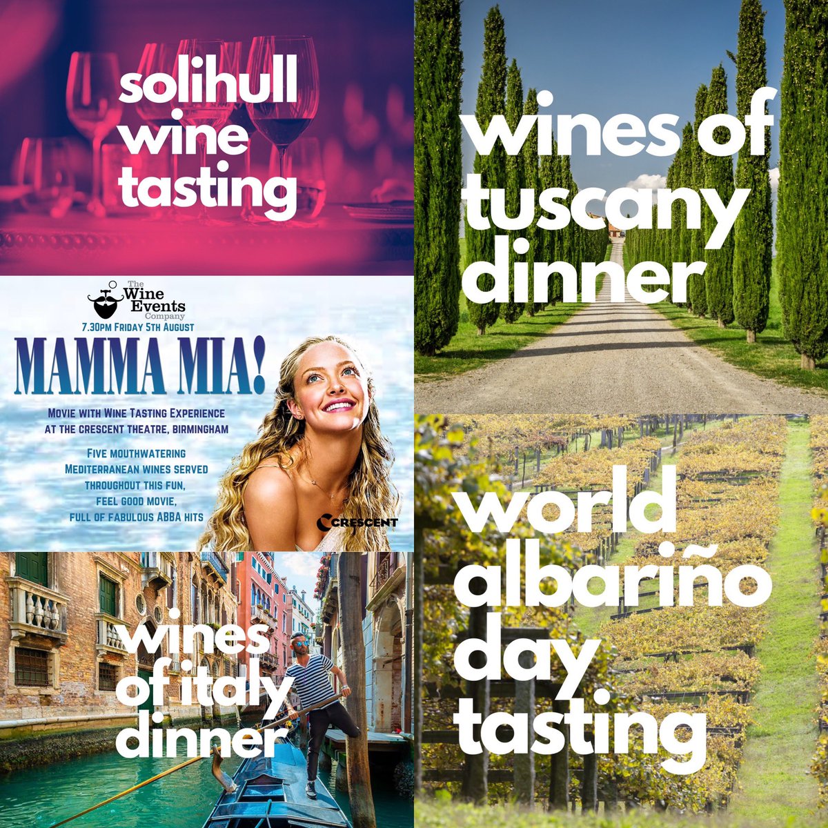 #BrumHour

We’ve got loads of exciting events coming up in the next few weeks across #Birmingham #Solihull and #SuttonColdfield 

Tastings, Dinners &amp; Movies 

Check out our website to stay in touch, and find out first about these events more ..

thewineeventscompany.com