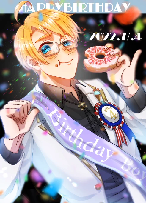 #アルフレッド生誕祭2022
#メリ誕2022
#246年目のヒーロー

【SSR おめかしバースデー!】 

NRC 1年 アルフレッド・F・ジョーンズ 