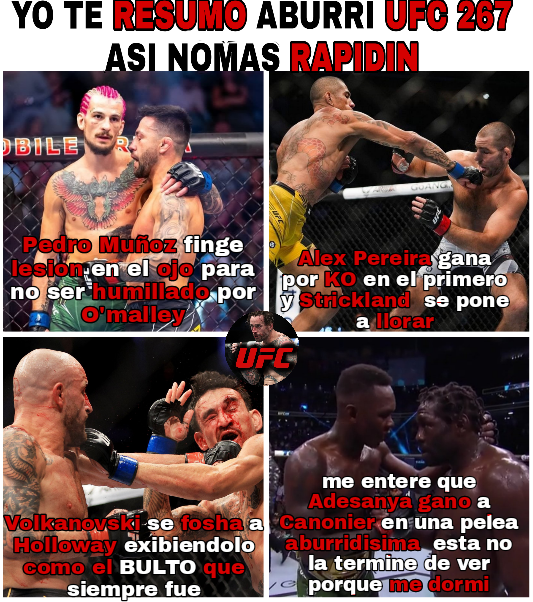 UFC_conocedores's tweet photo. POR SI TE LO PERDISTE #ufc267 #mma #Volkanovski #holloway #AdesanyavsCannonier https://t.co/Rg6tEiDzpG