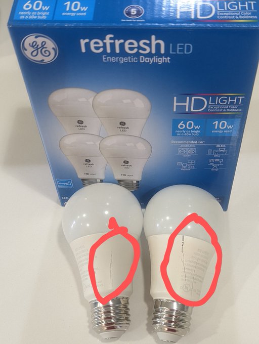 @generalelectric  Cracked bulbs. So I guess you just got rid of the quality control department.  P.S<a class="tags" target="_blank" title="On Twitter" href="/?out=eyJ0eXAiOiJKV1QiLCJhbGciOiJIUzUxMiJ9.eyJpYXQiOjE3MjY1NzA4MjMsImlzcyI6InR3cG9ybnN0YXJzLmNvbSIsIm5iZiI6MTcyNjU3MDgyMywiZXhwIjoxNzU4MTA2ODIzLCJyZWRpcmVjdF91cmwiOiJodHRwczovL3R3aXR0ZXIuY29tL2dlbmVyYWxlbGVjdHJpYyJ9.zBTo1dSNf5fms5QoGcf2sDYNU2Er23xZ0PVBjDRbVsKBqEOLhmy5fZ82qWGvZECYJ3d6yvAlmJ4V3pIQmZQVmg">@generalelectric</a><a href="/tag/coronavirus"class="tags"><span>#coronavirus</span></a>