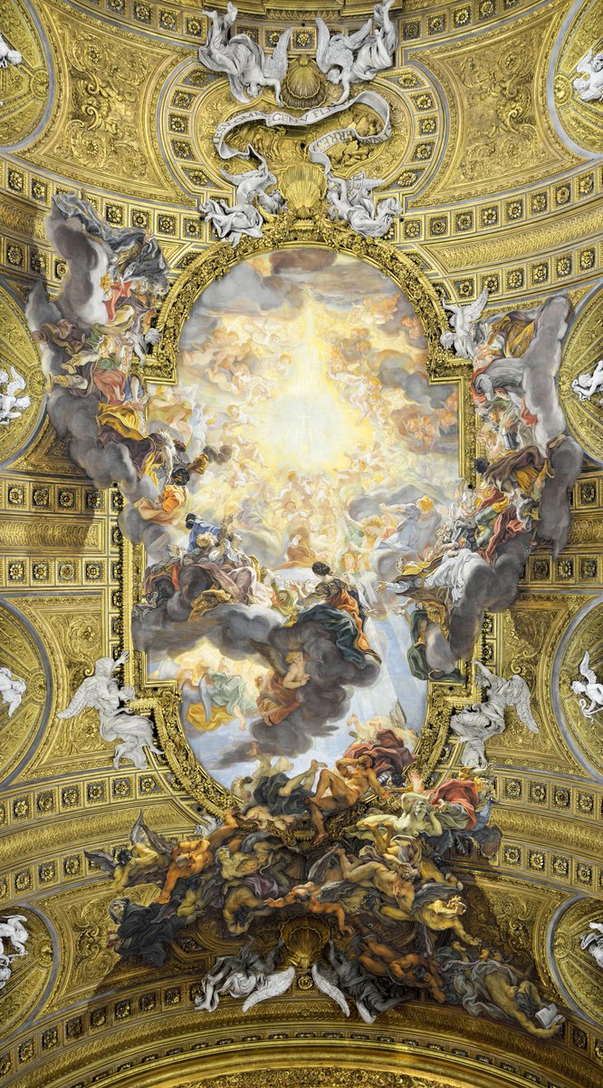 The ceiling of the Church of the Gesù in Rome, painted by Giovanni Battista Gaulli between 1673 and 1678.