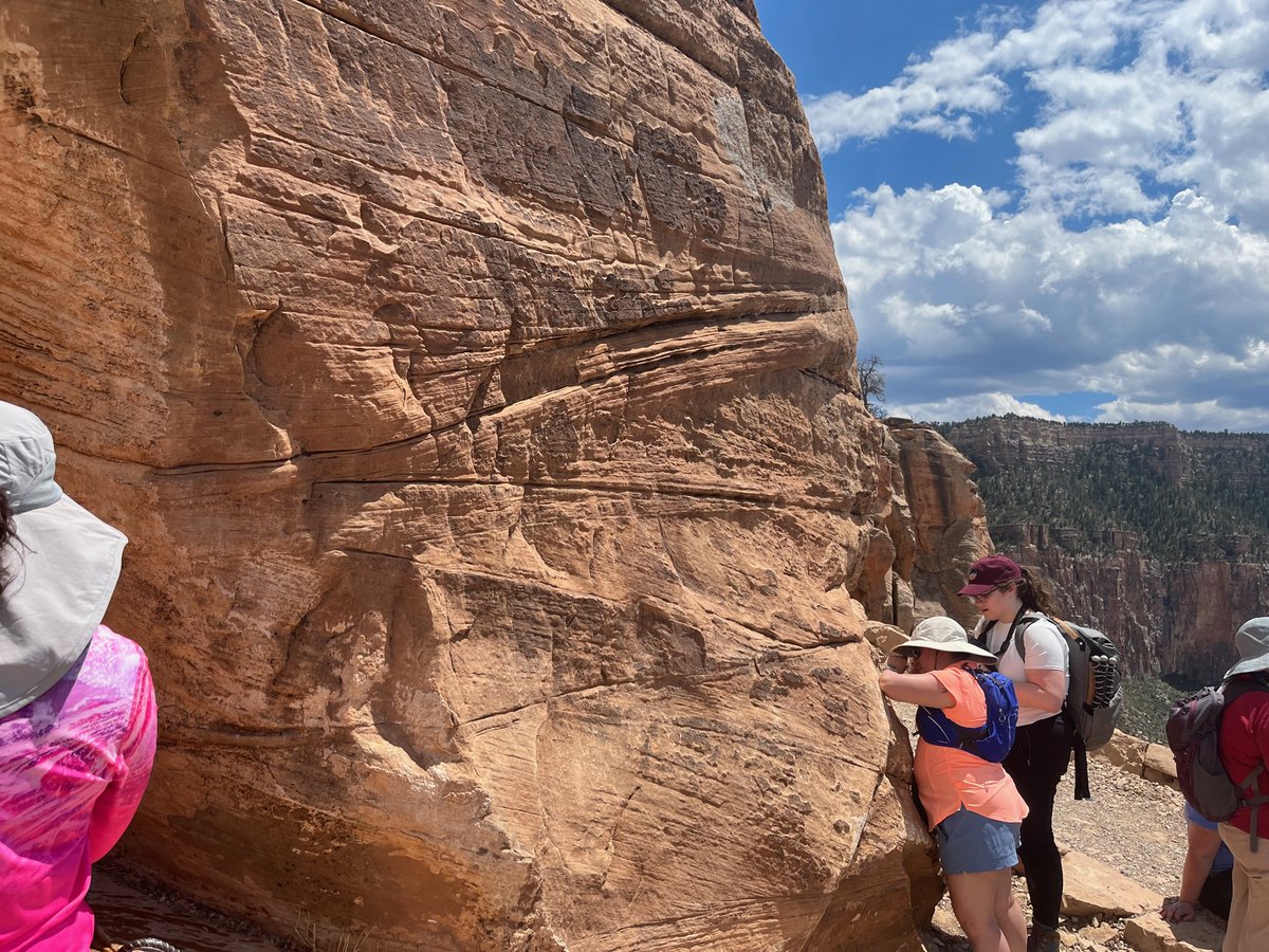 Checking out some fantastic crossbedding at Ooh Aah Point in the Grand Canyon with <a href="/KatyCain526/">Katy Cain</a> @LuceroPhysics <a href="/akaysci/">Ariana Kay</a> and <a href="/AndesTectonics/">Brian Horton</a>. <a href="/MUSICAscience/">MUSICA</a>