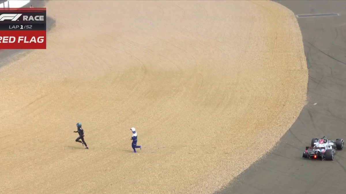 George Russell not caring about his chances in his home race and immediately checking on Zhou Guanyu. 

Brilliant sportsmanship ❤️