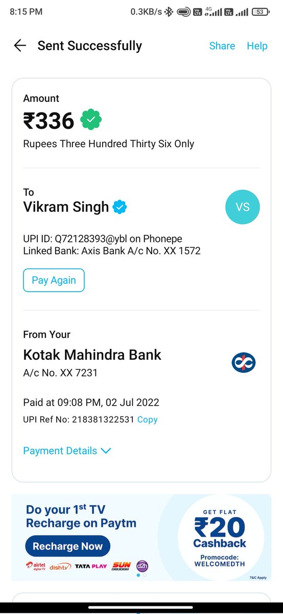 asleefarhan's tweet photo. @Uber_India
Heyy team please take action of this Uber driver or scamer 
Isne mujhse cash bhi leliya or paytm bhi
Pehle mera payment pending ho raha tha maine bola k agar payment hojaye to please wapas kardena
Here's the number of driver ( 8882243413 ) 
@dtptraffic @DelhiPolice https://t.co/WdLSft4ycM