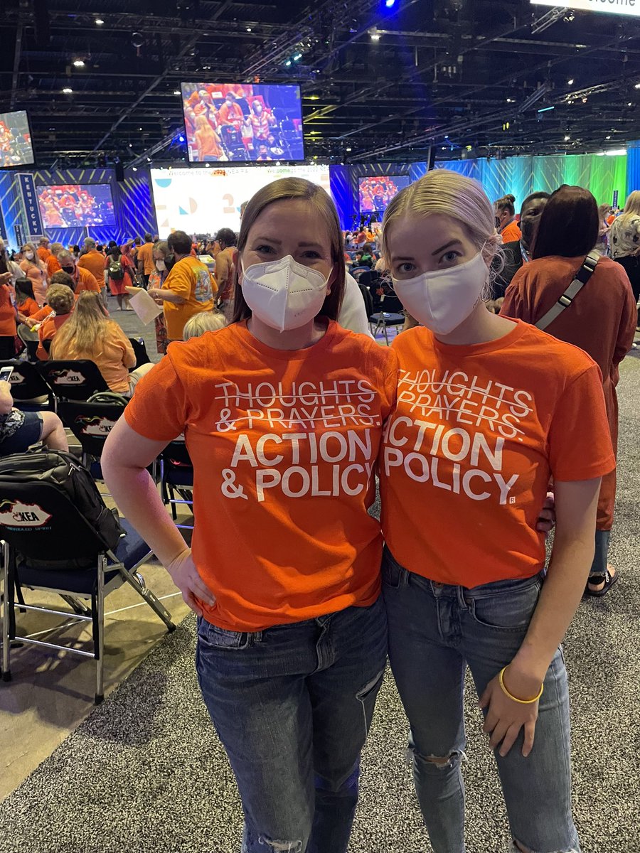 Day 1 of the @NEAToday RA. I’m excited to represent @KYEducators as a delegate. 

Educators wearing orange to support action against gun violence. @JCTAKY @SarahWeedman #NEARA2022 #KEA #KEAProud #ActionAndPolicy