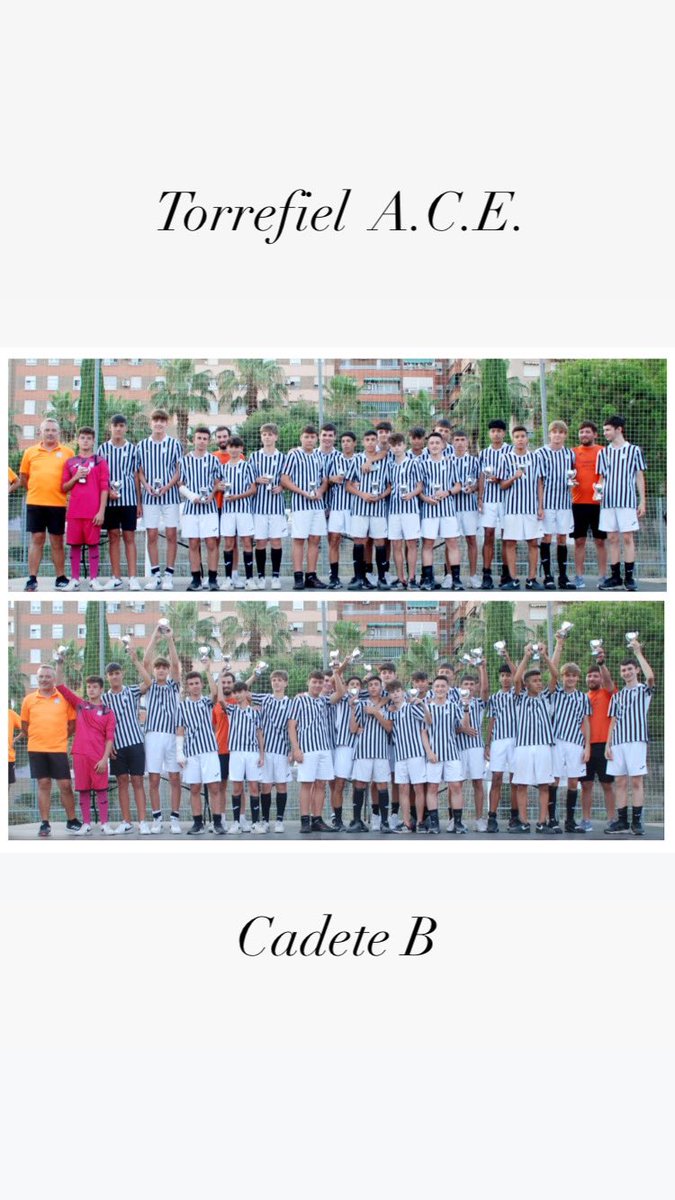 TorrefielACE's tweet photo. Acto de Clausura de la Temporada 2021-22
Inf Cad Femenino
Cadetes C,B,A
💪🏻🤍🖤🦇 #TorrefielACE
21 equipos en un solo campo de fútbol 8 #Torrefiel
@AjuntamentVLC @FDMValencia @bsantamariaherr
@sergicampillo_ @joanribo @SanGomezLopez @javimateog @ximopuig @avvtorrefiel https://t.co/6xwwdBxjMD