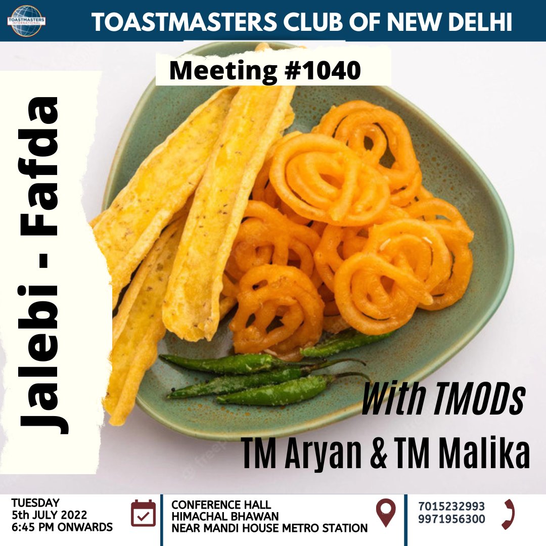 #tmnd #toastmastersclubofnewdelhi #toastmasters #toastmasterindia #toastmasterinternational
#publicspeaking #leadership #tips #talkingtoastmaster #networking #mutualsupport
#activespeaker #publicrelations #publicspeaker #communication #communicationskills