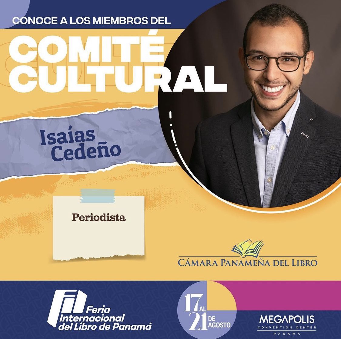 Isaías Cedeño (@isaiascedeno) on Twitter photo He sido designado para formar parte del comité cultural de la Feria Internacional del Libro de Panamá. Agradezco a la <a href="/CAPALIPTY/">Cámara Panameña del Libro 🇵🇦</a> por la confianza y oportunidad. Nos espera una edición 2022 tan diversa y multicultural, como lo es nuestra propia identidad. 🇵🇦📚🇪🇺 He sido designado para formar parte del comité cultural de la Feria Internacional del Libro de Panamá. Agradezco a la <a href="/CAPALIPTY/">Cámara Panameña del Libro 🇵🇦</a> por la confianza y oportunidad. Nos espera una edición 2022 tan diversa y multicultural, como lo es nuestra propia identidad. 🇵🇦📚🇪🇺