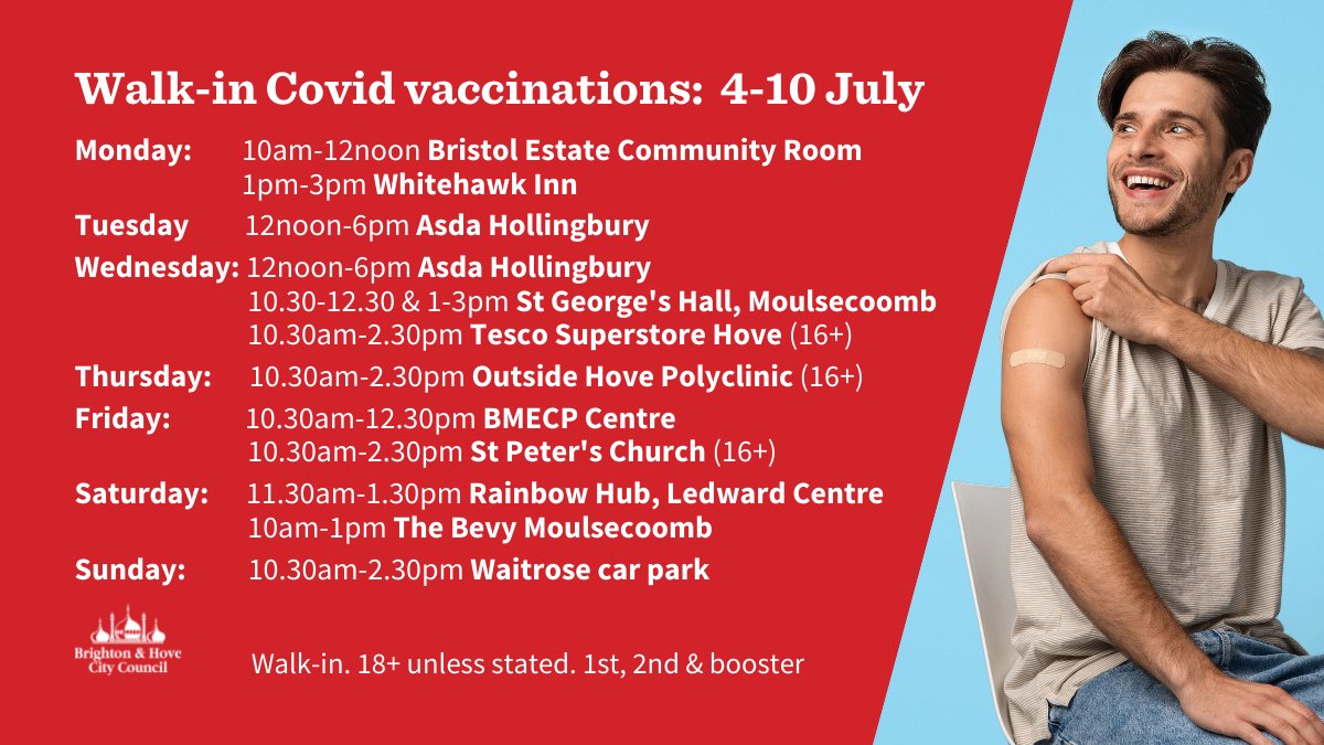 Get your COVID-19 vaccination this week.
Walk-in, no appointment needed.
➡️ Find out more: ow.ly/E1Oy50JMP8q