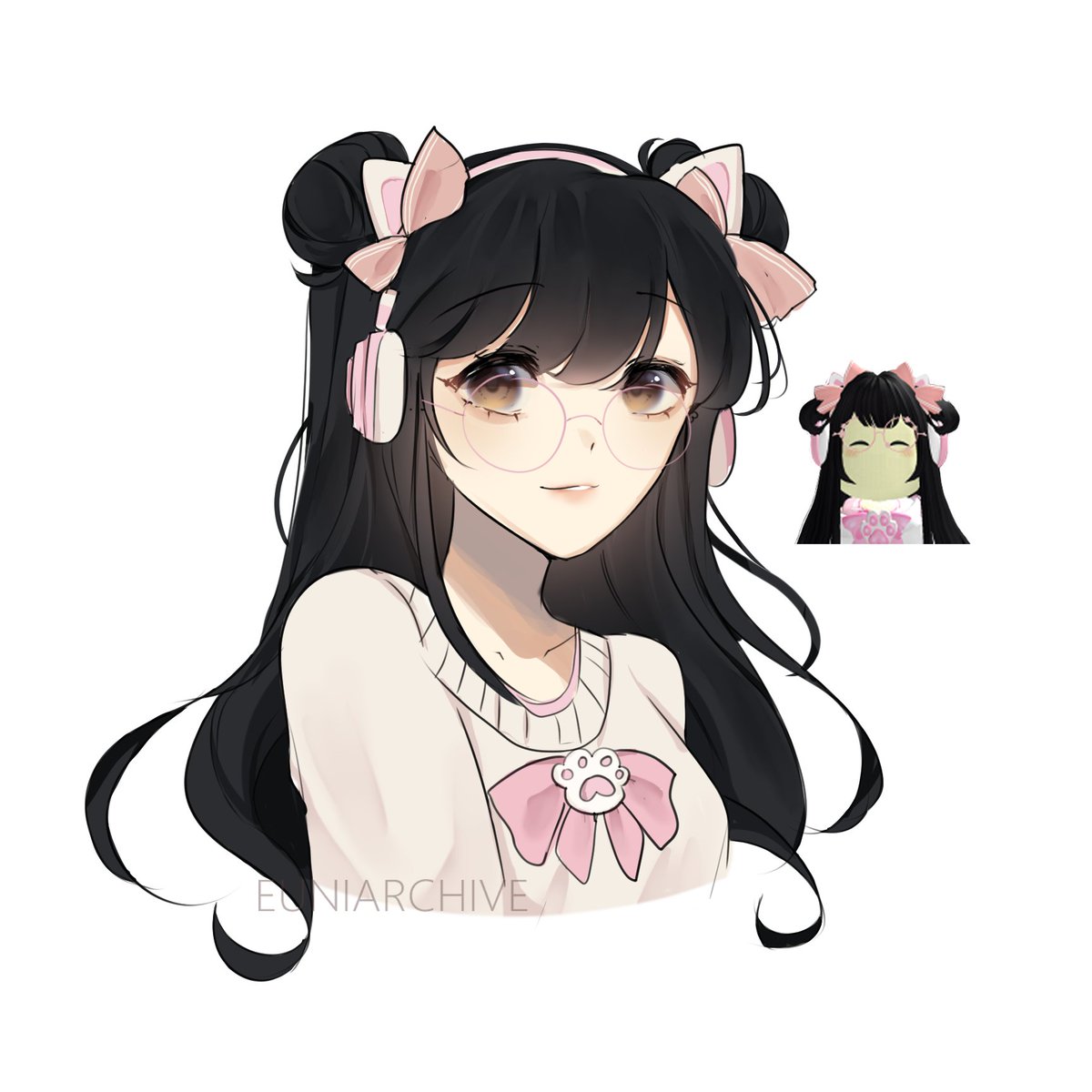 euniarchive's tweet photo. drew my roblox avatar again for a warmup (she's about to commit a crime) #roblox #robloxart #artistsontwitter https://t.co/S54h4ZAZly