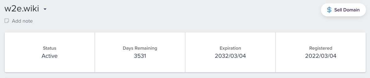 We will automatically bind to the xxx.w2e.wiki personal domain name page for free for all crypnote users' ens domain names. W2e.wiki has been renewed until 2032.

#web3