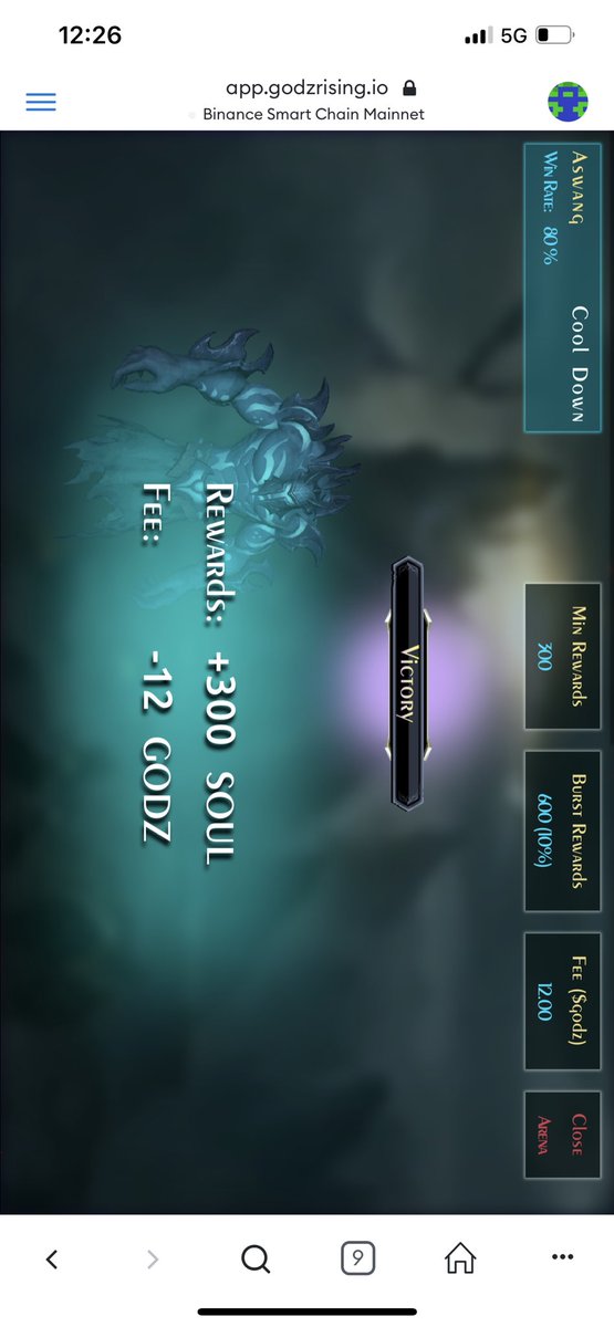 ahki_occ's tweet image. Day 4 is a good day, 3 win with 2 burst(bursting at lv5 crypter), now with 20400 soul won @CryptogodzNFTG @nickjperoni #GameFi #PlayToEarn #GodzRiseAgain to the moon 🚀🚀🚀