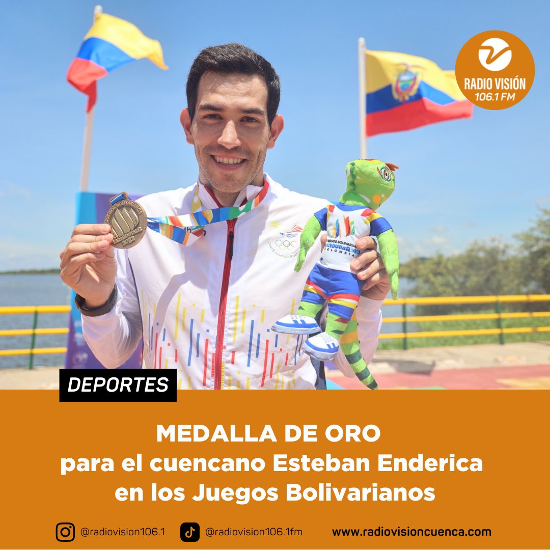 Noticias | #Deportes 

Medalla de Oro para el cuencano Esteban Enderica🥇 🇪🇨 

En la prueba de aguas abiertas en los 5.000 metros masculino, sacó una muy buena ventaja a sus rivales, quedándose así con el primer lugar. 

¡Felicidades Esteban! 👏🏼