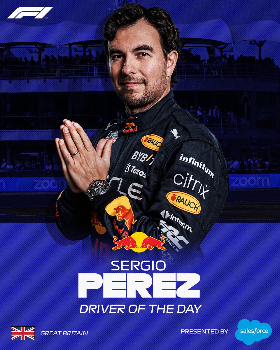 Your #F1DriverOfTheDay 

What a drive from Checo! 👏👏👏

#BritishGP @salesforce