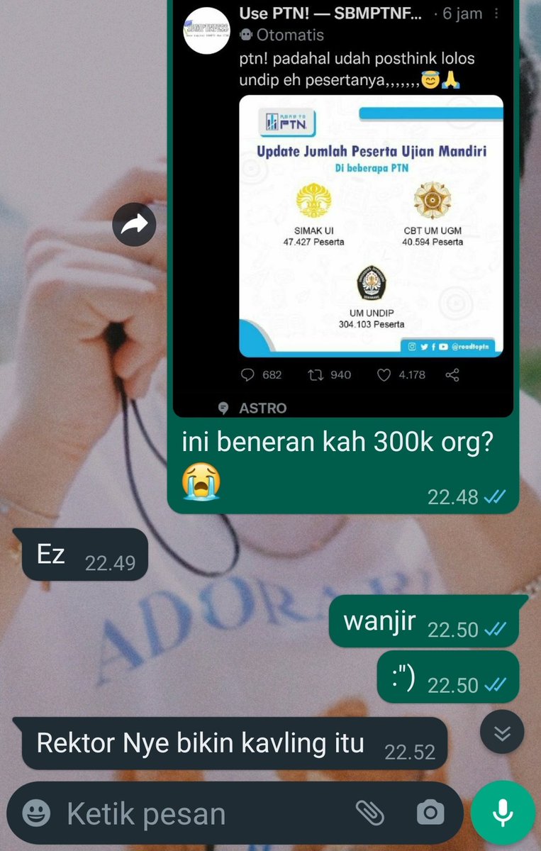 Messyqriib's tweet photo. tetap melawak ditengah gempuran 304.103 peserta um undip 👍 https://t.co/fy2LGODRqX