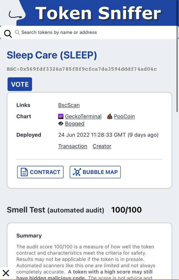 Check $SLEEP on token sniffer ✅
100% safe ✅
tokensniffer.com/token/3po14khc…