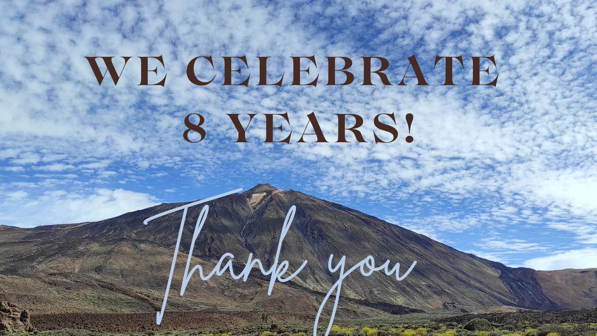 Today is our 8th Anniversary 🎂🥳 Thank you all so much, especially to those of you who have always chosen and supported us. We keep on going 😍 @CanaryIslandsEN @visit_tenerife @MatthewHirtes   
<a href="/holyber/">𝕆𝕝𝕚𝕧𝕖𝕣 ツ</a> <a href="/Tenerife_Travel/">Travel to Tenerife</a> <a href="/northbeach26/">Paul Robinson</a>  
<a href="/Travelshare747/">Allan Paul Perdomo</a>