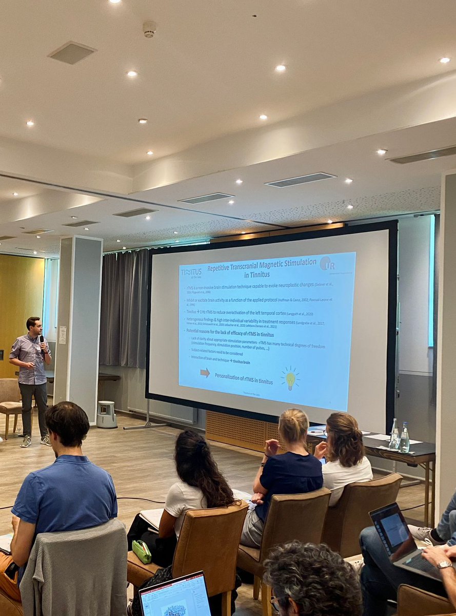 Short-term reductions in #tinnitus as model for #personalized #nibs treatment in #neuropsychiatric disorders. Presentation at the #TRI in #Herrsching of <a href="/schoisswohl/">Stefan Schoisswohl</a> 
<a href="/MSchecklmann/">Martin Schecklmann</a> <a href="/TMSLaborRgbg/">TMS lab Regensburg</a>