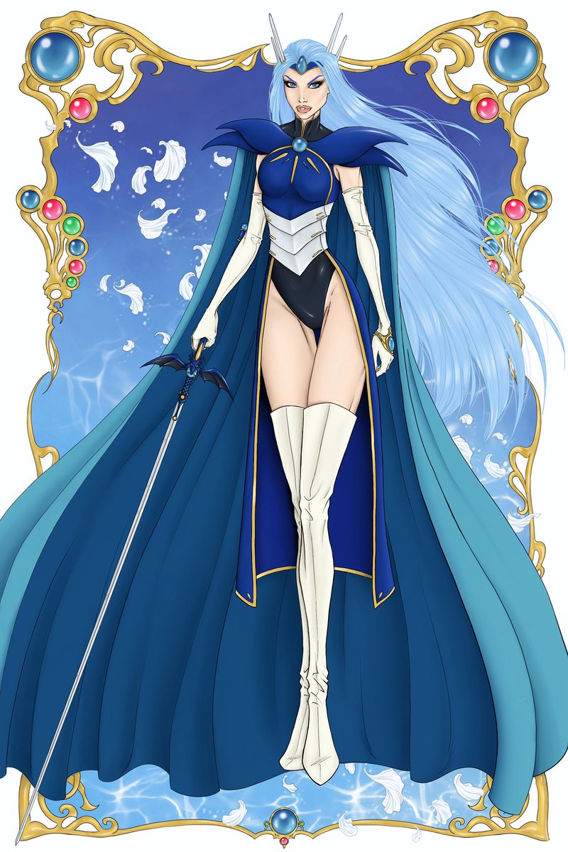 Kiani03's tweet photo. Oggi 25 anni fa usciva in Italia #MagicKnightRayearth conosciuto come #UnaPortaSocchiusaAiConfiniDelSole questa è la mia versione di Marina (#umiryuzaki), ridisegnarla mi ha fatto un po’ tornare in quel mondo magico https://t.co/6bOqhvDPIE