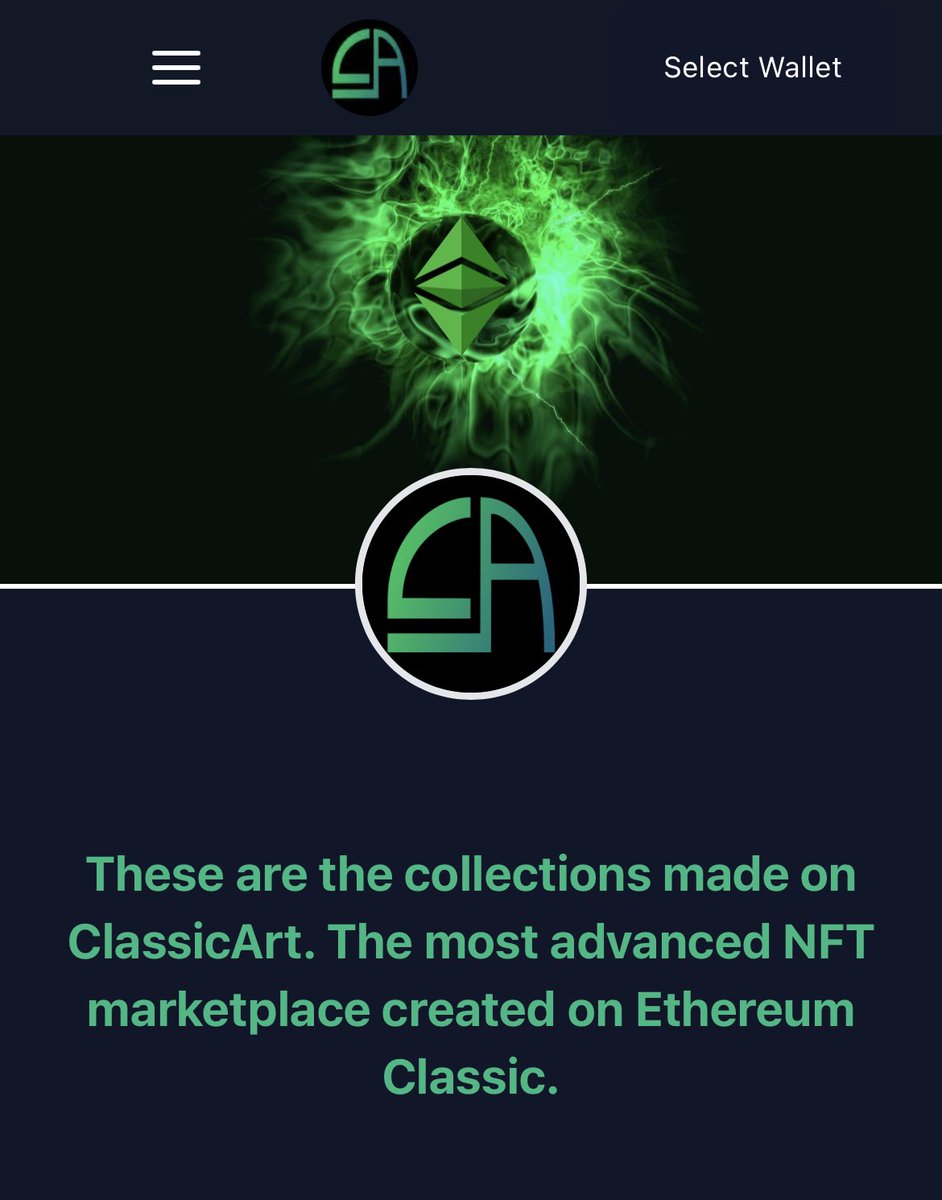 If you have not already, go check out: 

🔥 ClassicArt.io 

You can list, bid, create &amp; purchase NFTs! We even have the new launchpad released, any projects interested, be sure to apply!

#Marketplace #ETC #ETCARMY #ClassicArt #NFT #NFTs #NFTCommunity #nftcollector