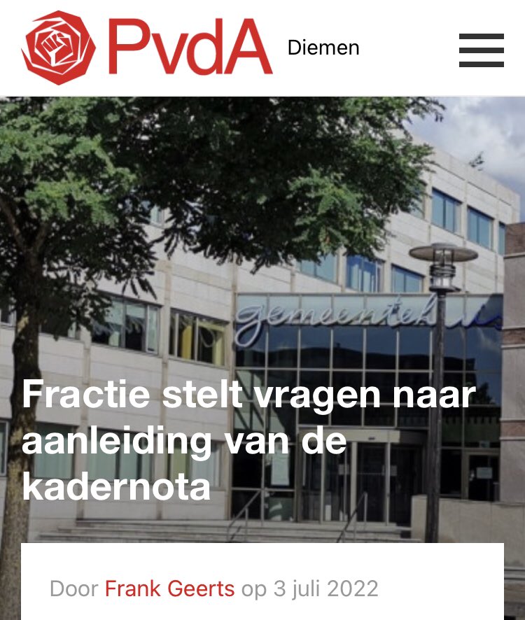 Onlangs stelde de PvdA fractie vragen over de uitvoering van het groenonderhoud in Diemen 👇 diemen.pvda.nl/nieuws/fractie…