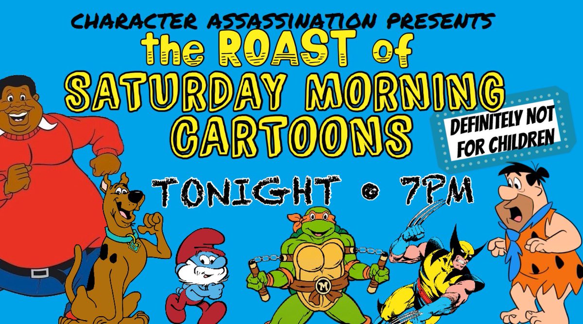 CARoasts's tweet image. TONIGHT at @LaughFactoryCHI it's The Roast of Saturday Morning Cartoons! This wild show is ONE NIGHT ONLY so get tickets now for just $10 at LaughFactory.com/clubs/Chicago