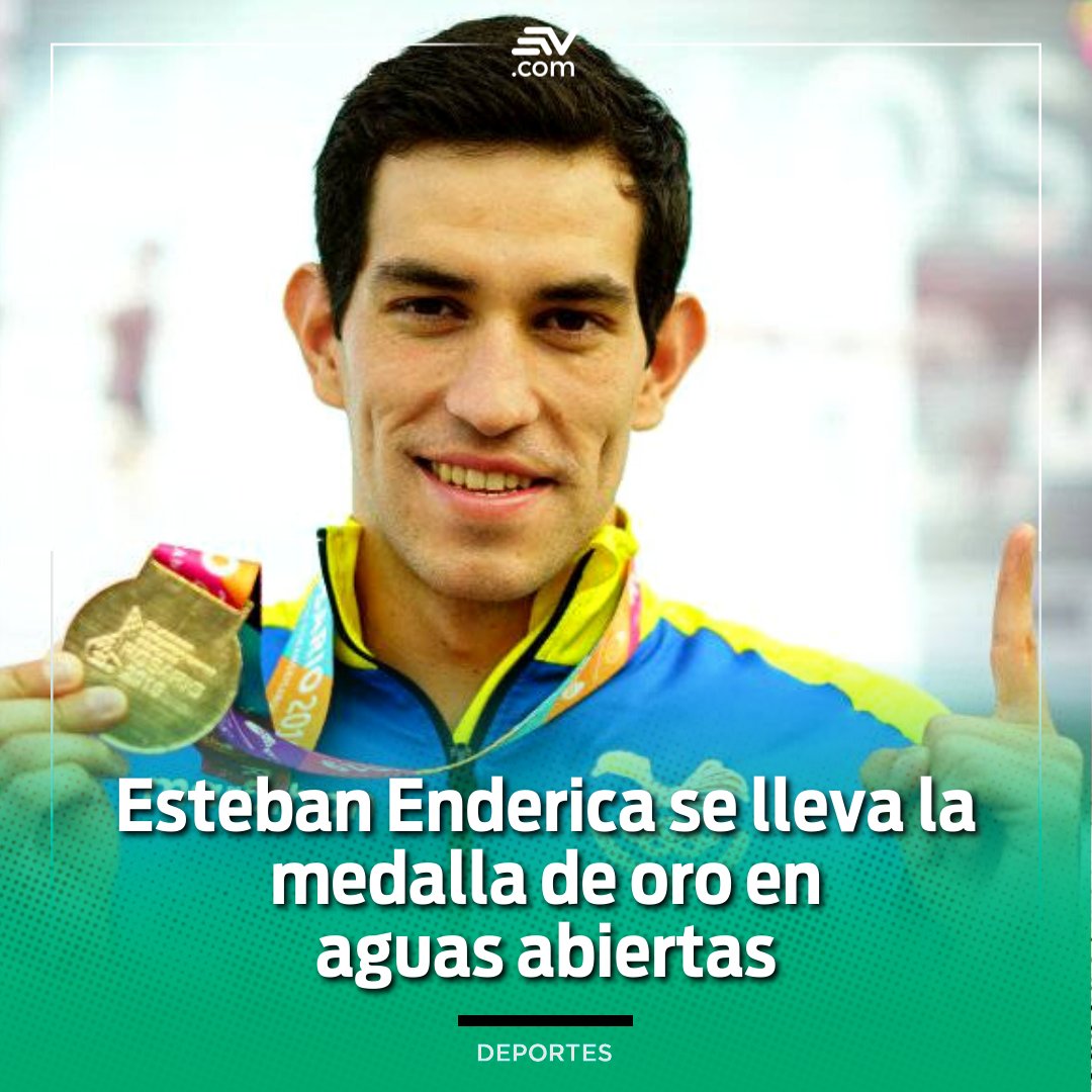 El nadador cuencano, Esteban Enderica, se llevó la 🥇 medalla de oro en los 5 000 metros de aguas abiertas 🏊‍♂ este domingo 3 de julio en los #JuegosBolivarianos2022 🏆.

Te contamos más 👉 bit.ly/3a9vDoS