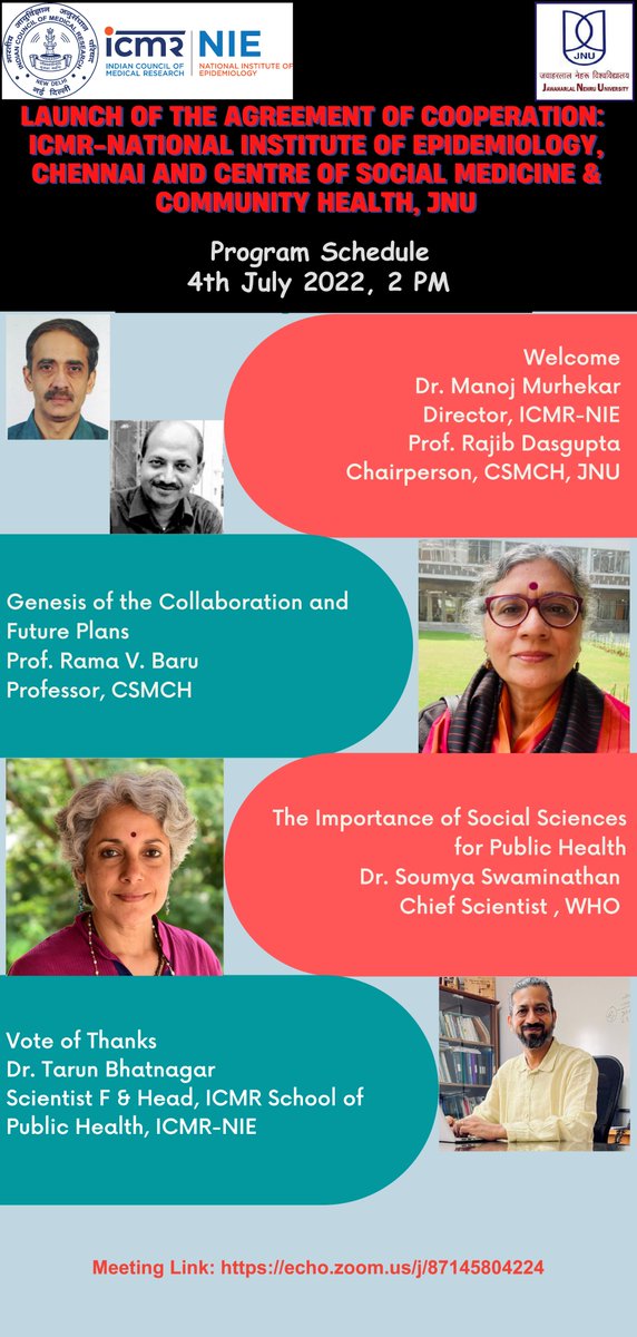 icmr_nie's tweet photo. Launch of the corporative agreement of @icmr_nie & Center for Social Medicine and Community Health at @JNU_official_50 a new partnership to take forward the role of #social #science in #publichealth Join us at https://t.co/UyqMTxTF1y on our foundation day celebrations! @ICMRDELHI https://t.co/BjNw1afjGr