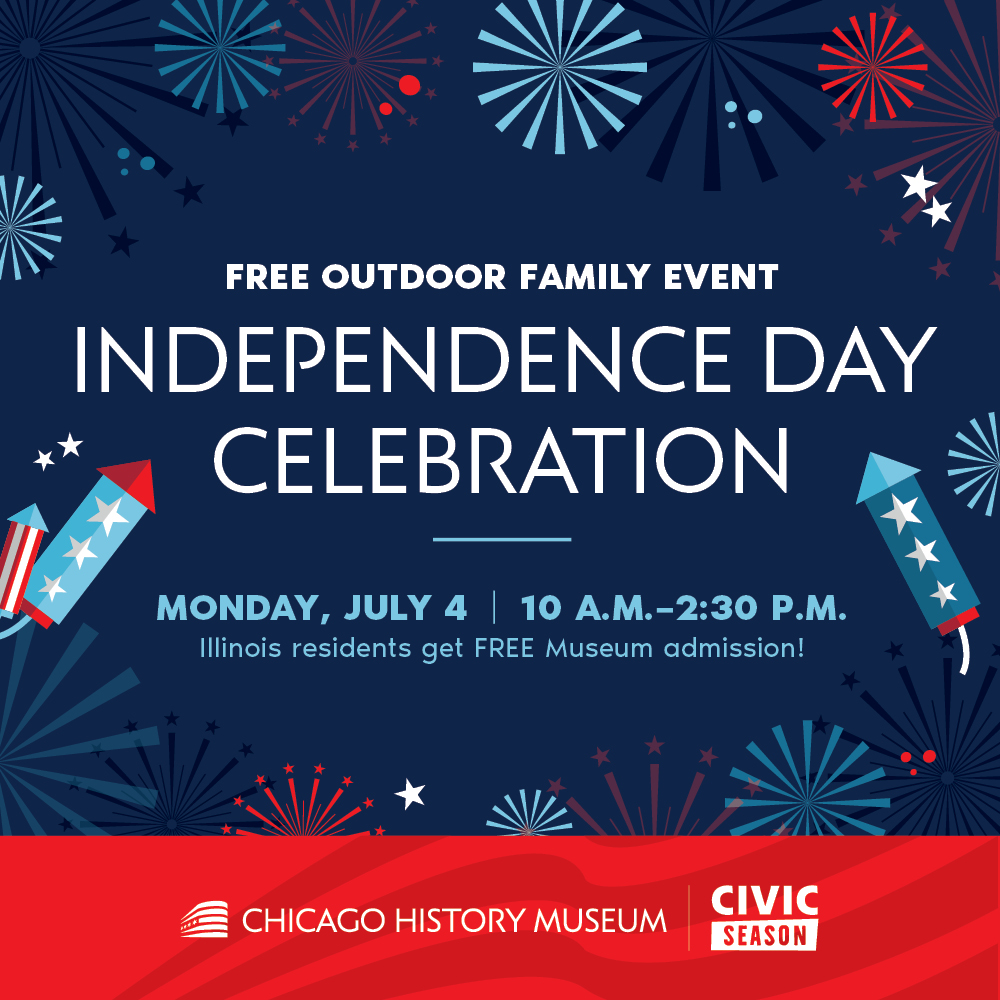 ChicagoMuseum's tweet photo. TOMORROW, 10am, join us in the Museum's backyard for #CHM4thofJuly! Festivities incl. a keynote speech by @MichelleDuster, a set by DJ @sadiewoods, music by #LilEd & The Blues Imperials, family-friendly activities, & more! https://t.co/qS63dS2D7a #CivicSeason #SummertimeChi https://t.co/LenfocSRPp
