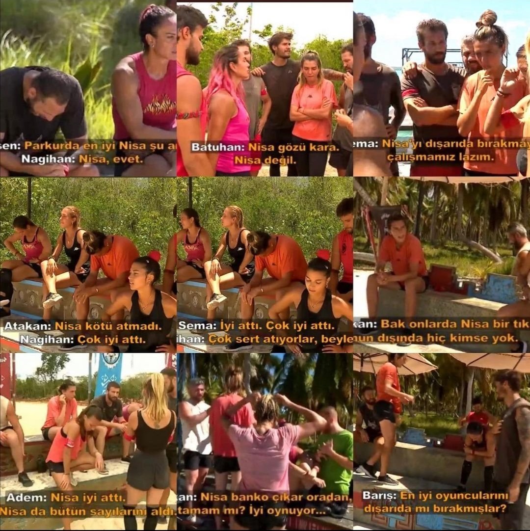 #ognis yatarak degil eze eze
Rakip seçme den dobra dobra 
Avakado çoraplı, mavi şortlu kız 
Nisa böyle şampiyon oldu..