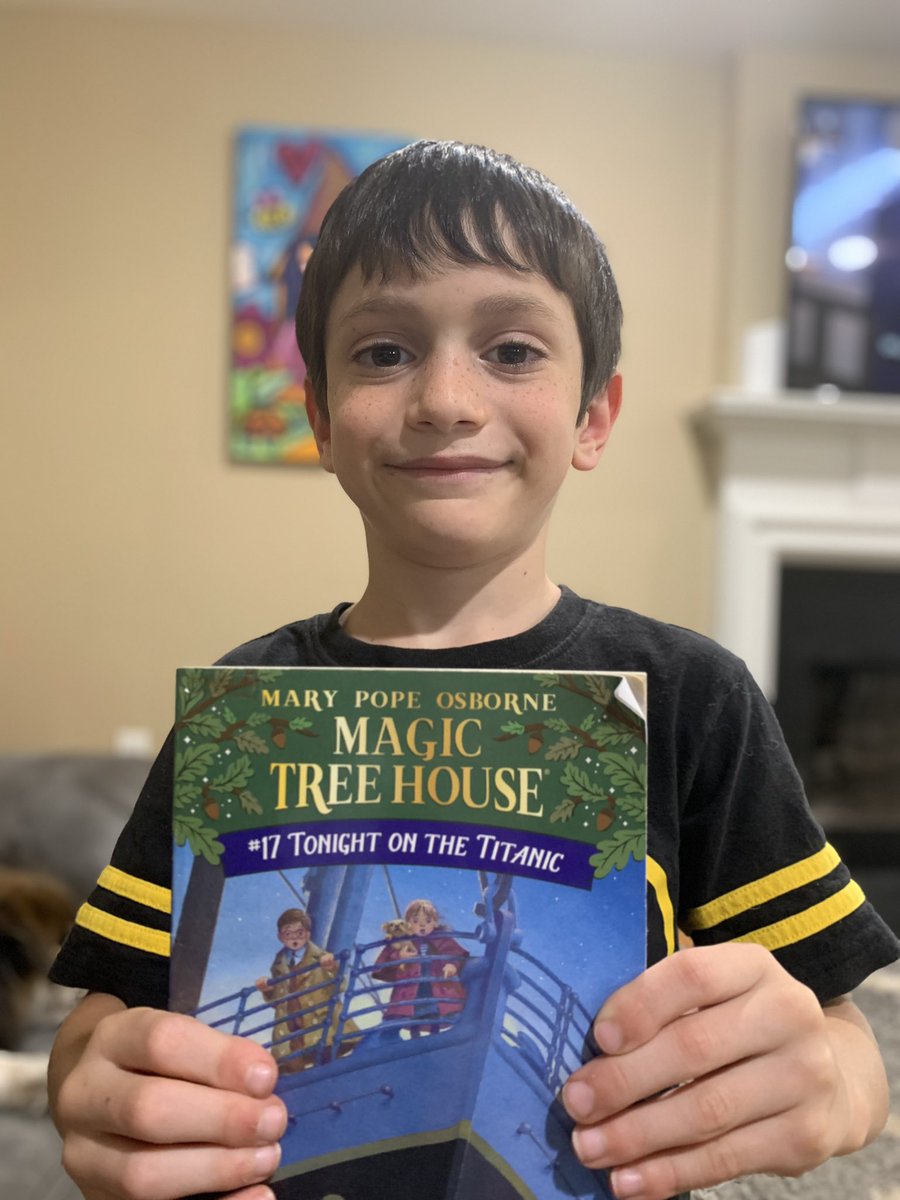 leco22's tweet photo. Was so excited to learn about the titanic! “It actually cracked?!?!?!”
#howweherman #almostafirstgrader @MaryPopeOsborne https://t.co/Zdayzs8CTj