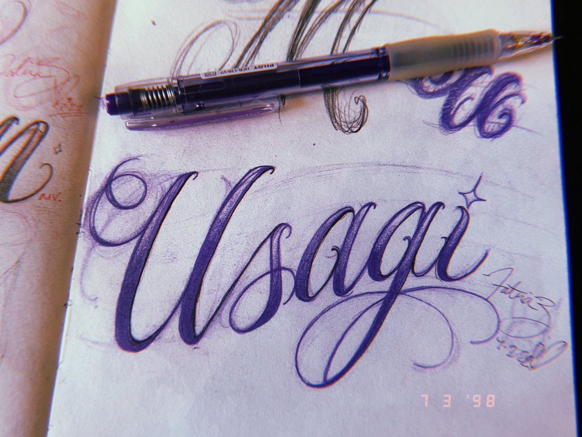 Mickey_Vin's tweet image. 🐰✨🌙 Lettering 
#cityofink 
#scriptlettering
#tattooapprentice