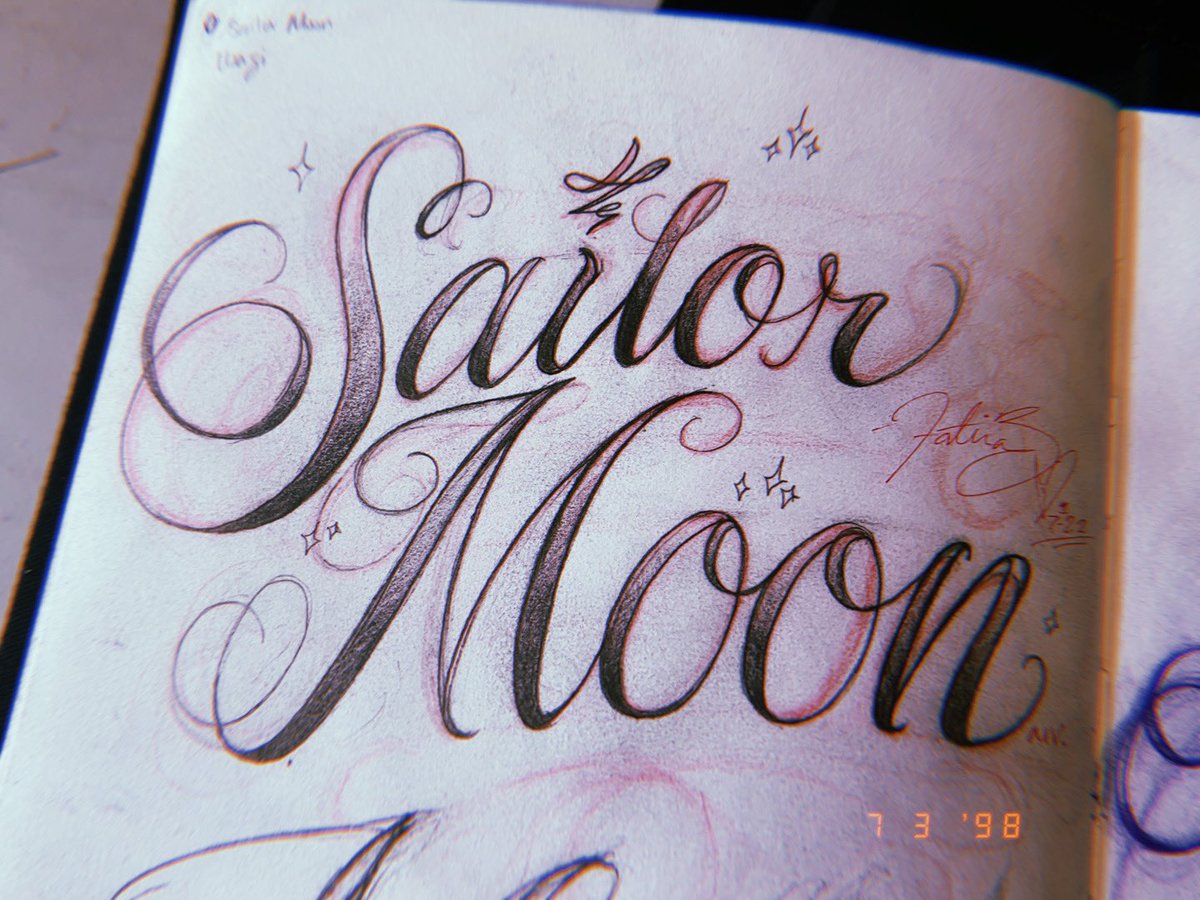 Mickey_Vin's tweet image. 🐰✨🌙 Lettering 
#cityofink 
#scriptlettering
#tattooapprentice