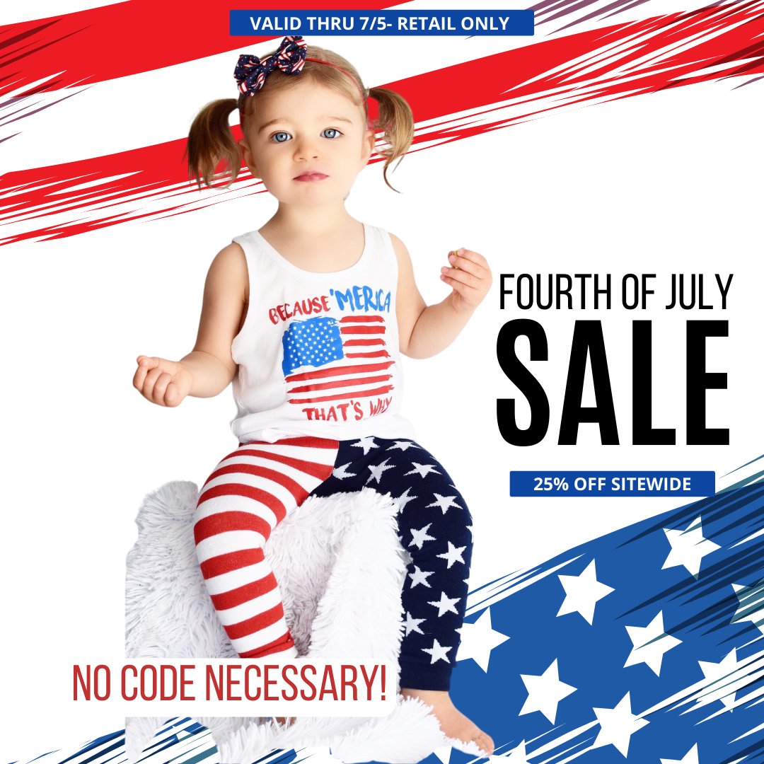 Our Fourth of July sale starts NOW!

🎆🇺🇸🍔🦅🗽

25% off site-wide! No code necessary.

#doodlelove #thedoodlepants #doodlepants #cottonleggings #matchingsets #hoodieseason #kidhoodies #matchingtee 
Not valid for wholesale orders, sale ends at midnight on 7/5