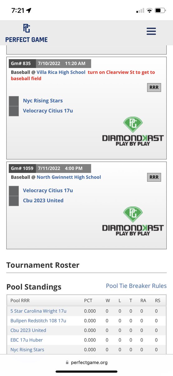 My schedule for the 17u WWBA. LETS GOOO <a href="/TeamCitiusFL/">Team Citius</a>