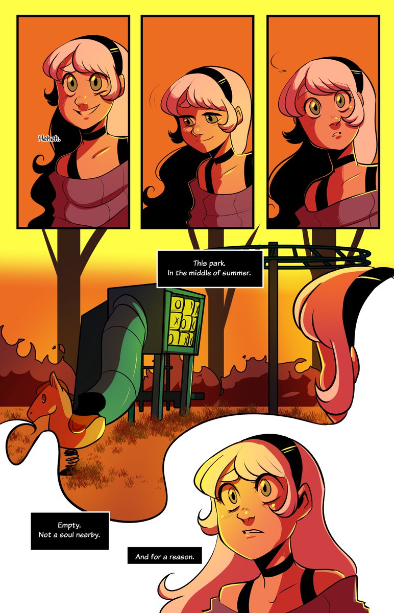 Skullbow09's tweet photo. New update! What did you do on the playground? #tradehollow #webcomic #horrorwebcomic https://t.co/f0sCWfd01z