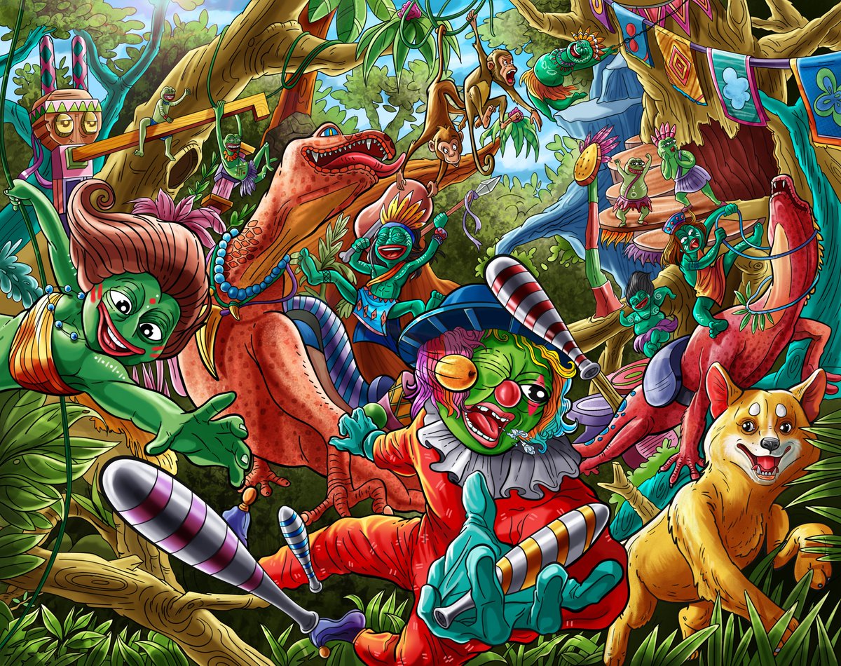 Special thanks to dear <a href="/RealKatoOG/">Kato</a> 💚❤️
Pepevolala is a tribe deep in the forest.
The people of that primitive tribe are very happy because they are not connected with our advanced world. Instead of vehicle ... 
foundation.app/@aramyaghubi/p…