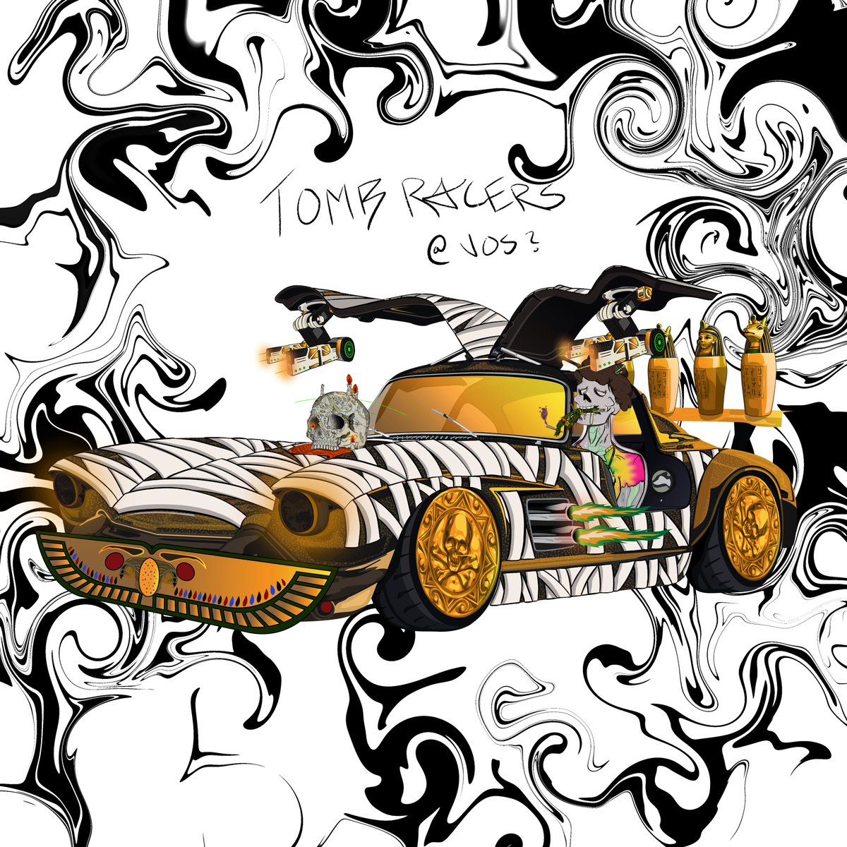 ChainFatherJaxx's tweet image. !Who is #TombRacers? 🪦💨🏁

@TombStonedHS ⚔️ @ChainRacers 

Been a dope week vibing with the TS ⚡
Now it's time I lay Bob Ross to rest and return to my ChainFam 💀

Hype up @SovNFT &amp;amp; make TombRacers happen🤝 

We'll make @SkyeKiing proud with a real 1:1 ChainRacer 🎨