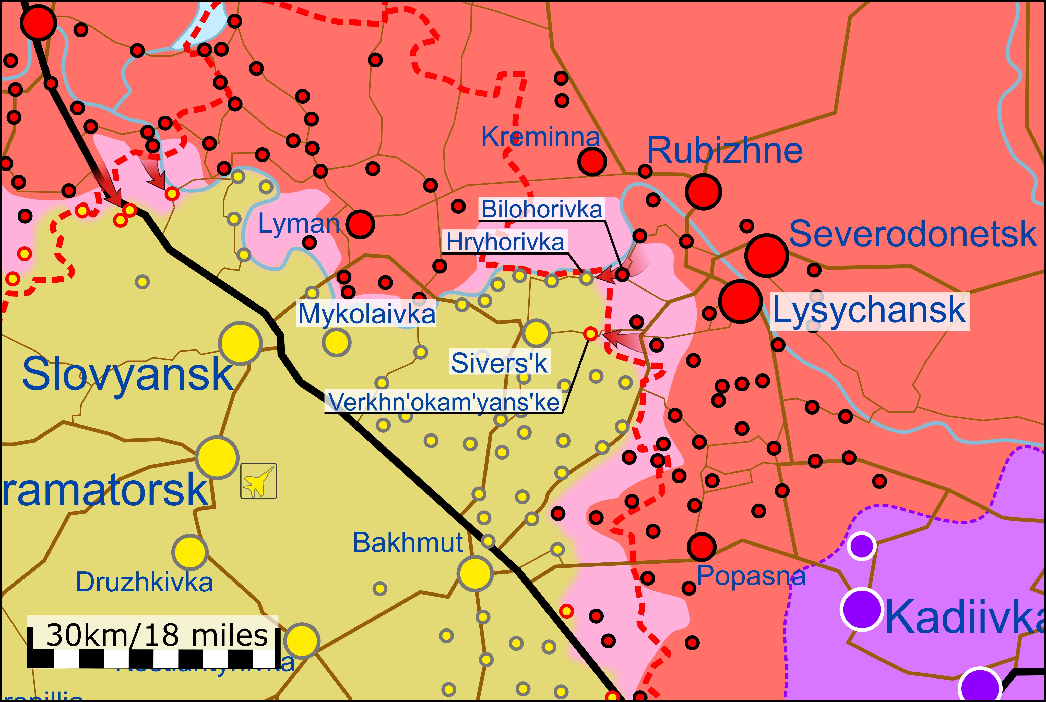 Карта боевых действий на Украине 