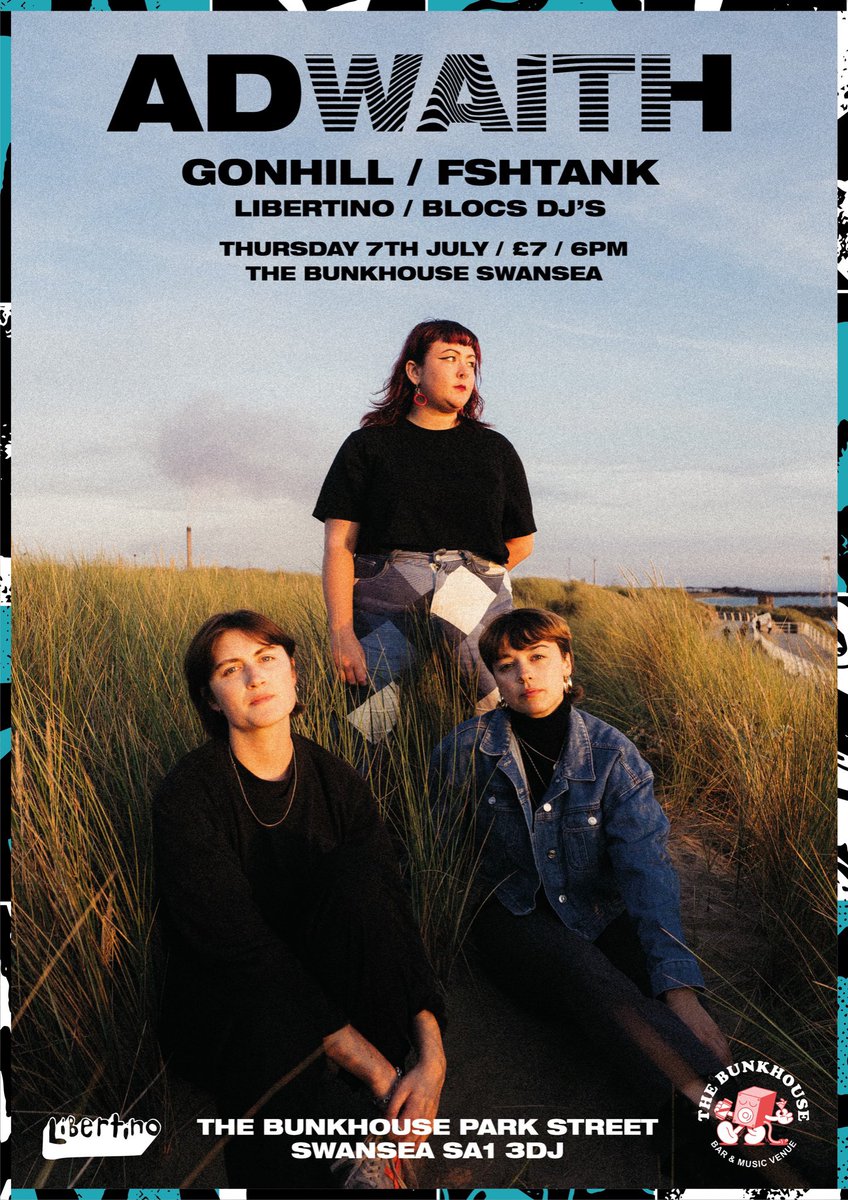 Swansea! We're bringing #BatoMato to <a href="/TheBunkhouseSA1/">The Bunkhouse Swansea</a> this Thursday! Support from <a href="/gonhillmusic/">Gonhillmusic</a> &amp; <a href="/fshtank_uk/">fshtank</a> (+ <a href="/LibertinoRecs/">Libertino</a>/<a href="/BLOCSHQ/">BLOCS</a> DJs) 

Tickets here: gigantic.com/adwaith-ticket…